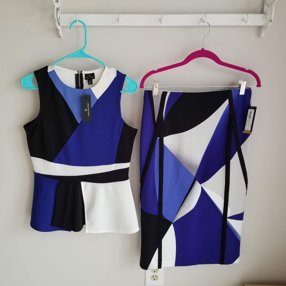 Liz Claiborne Blouse Top and Skirt Matching Set